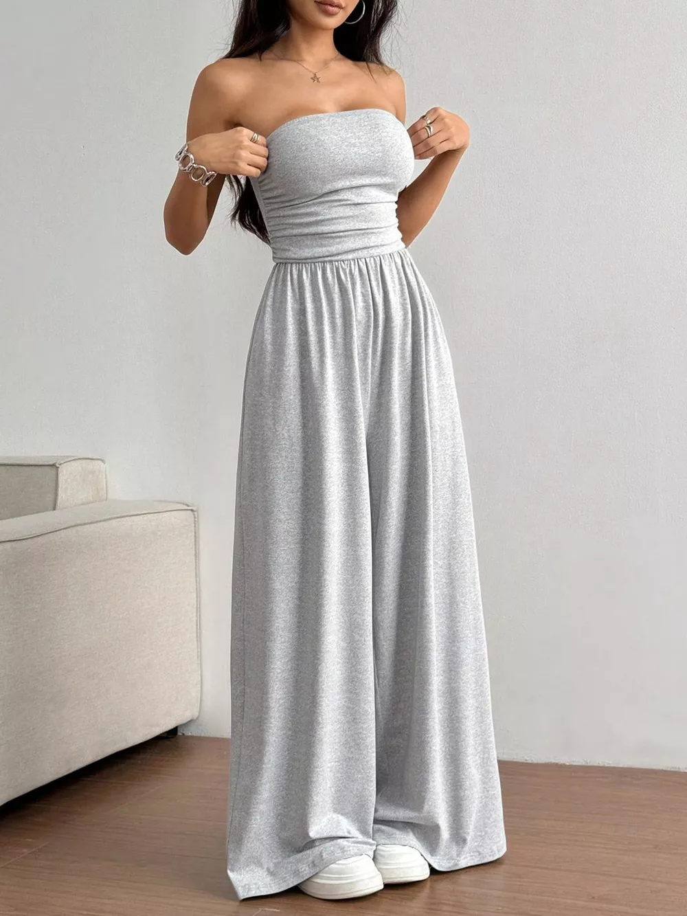 Effortless Chic Tube Top Wide Leg Jumpsuit, image 4