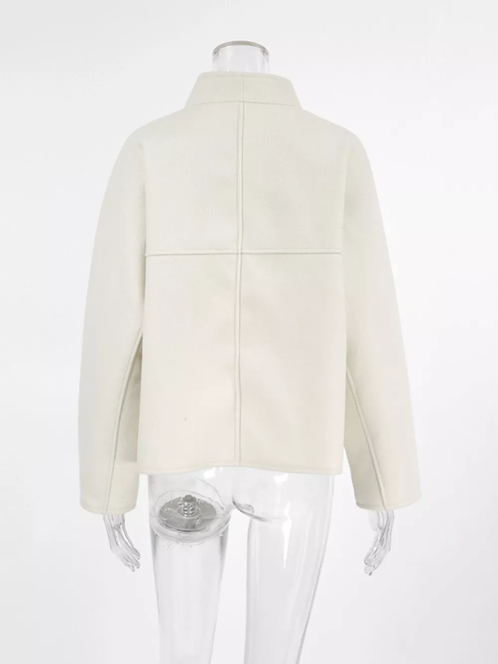 Elegant Stand Collar Open Front Outerwear, image 6
