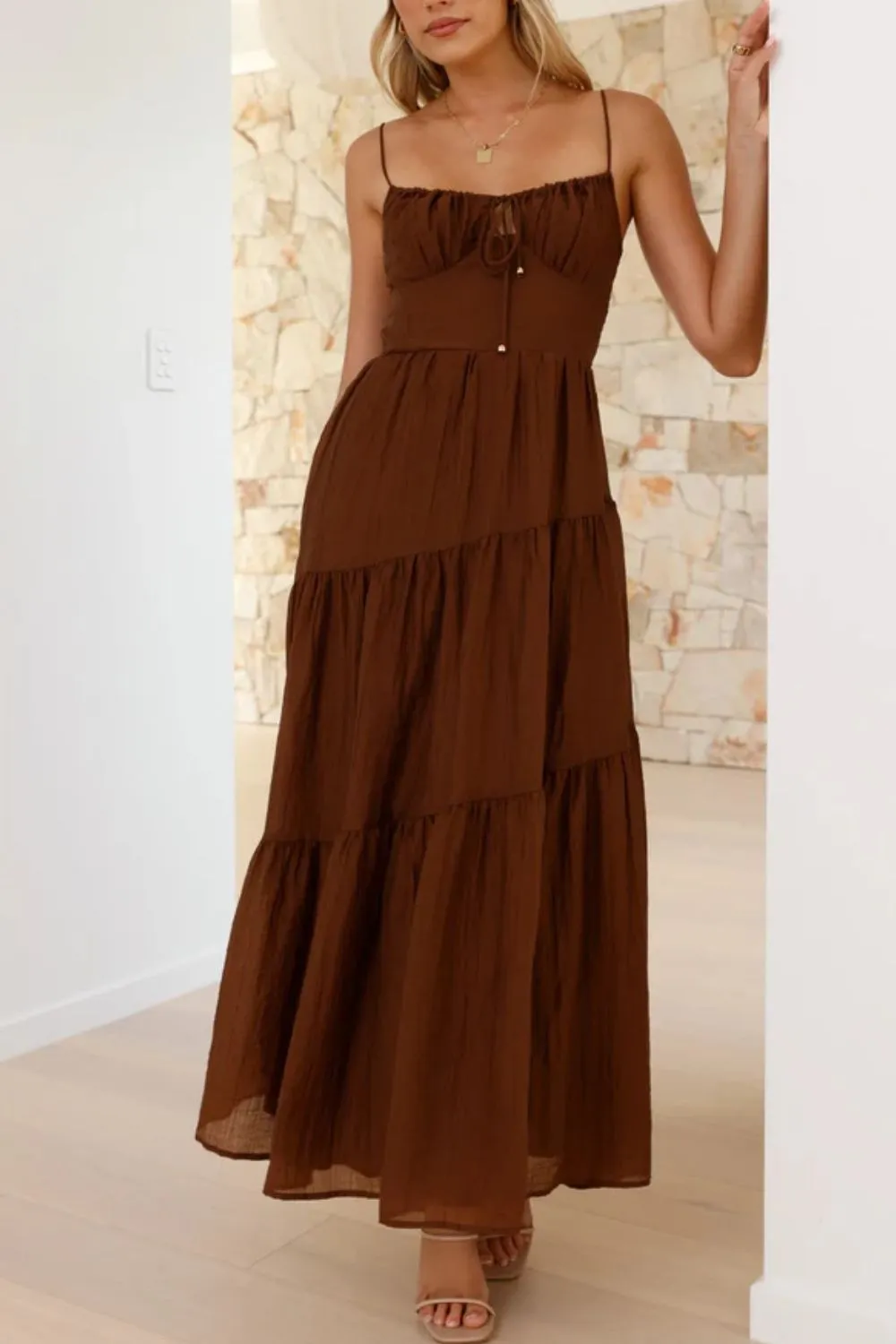 Ruched Smocked Back Cami Dress, image 13
