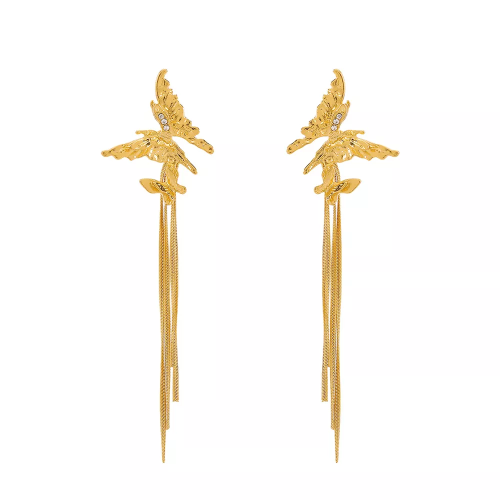 Butterfly Fringe Dangle Earrings, image 8