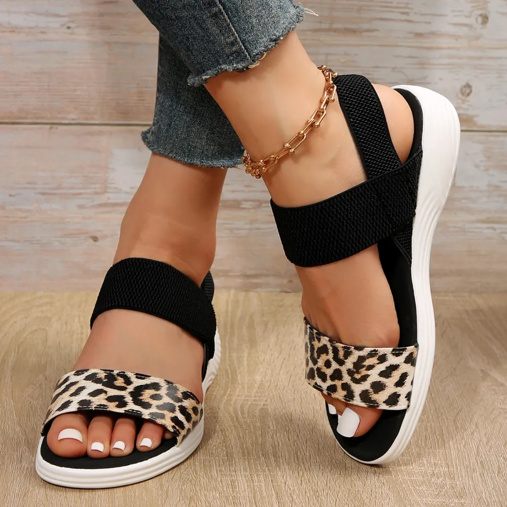 PU Leather Open Toe Low Heel Sandals, image 13