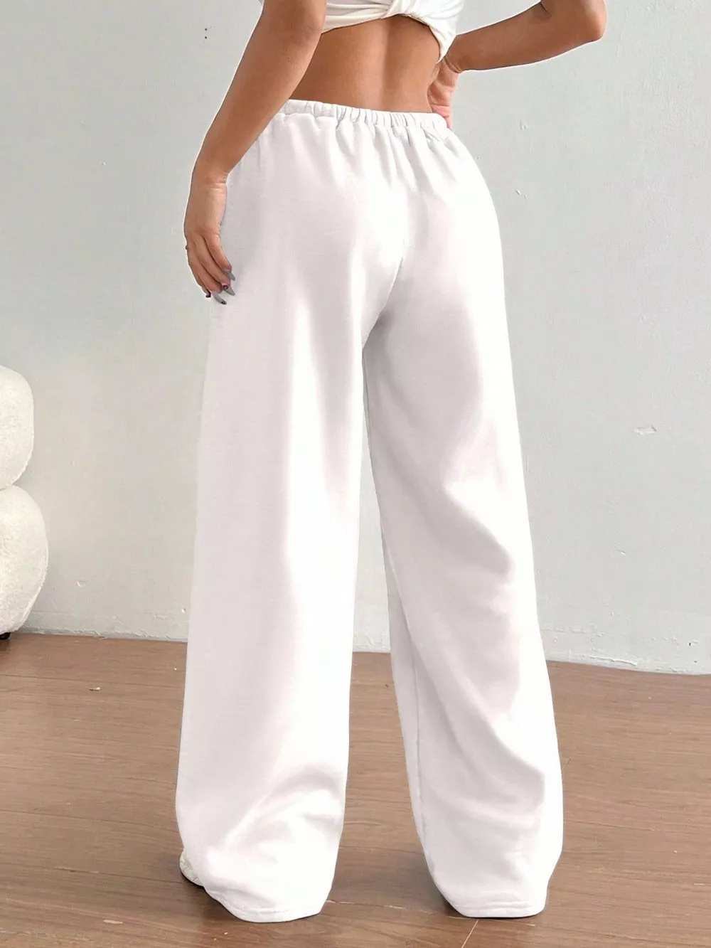 Casual Drawstring High Waist Wide Leg Sweatpants, image 10
