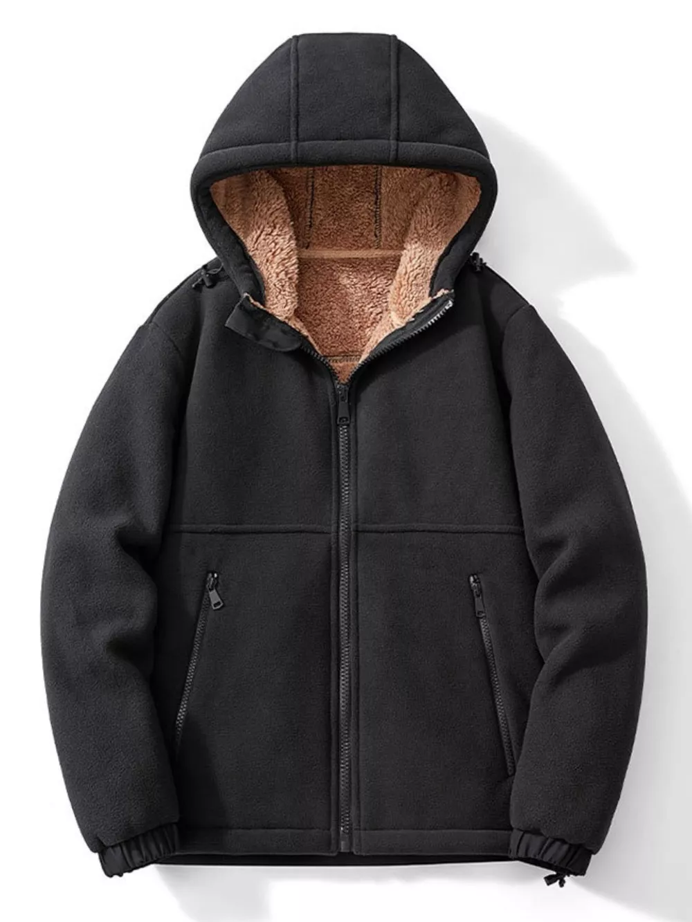 Men's Plus Size Warm Fleece Lined Zip-Up Hoodie, image 6