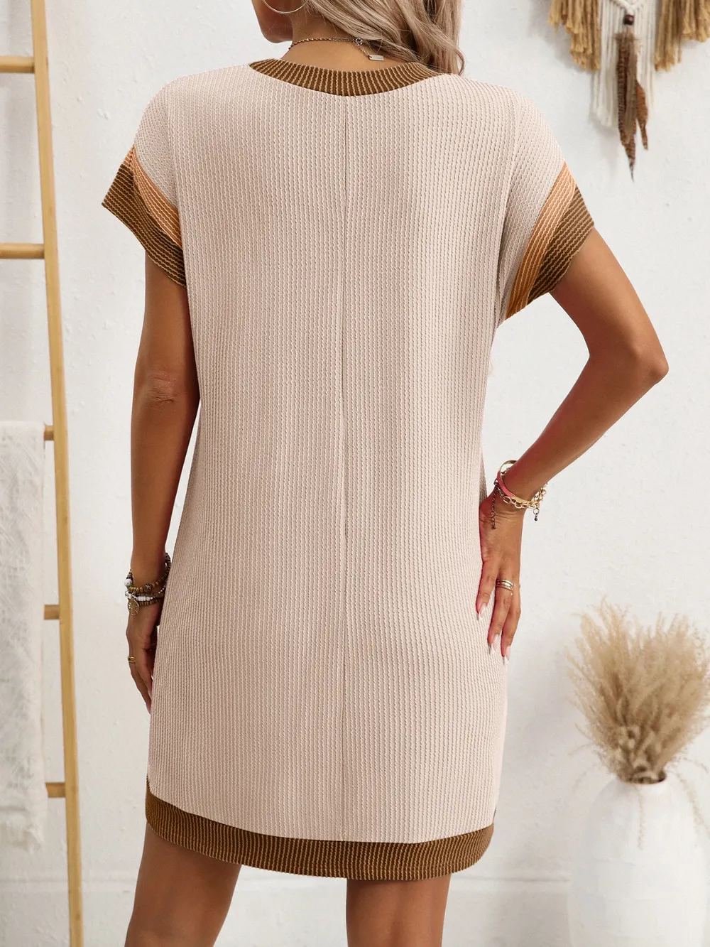Round Neck Short Sleeve Mini Dress, image 16