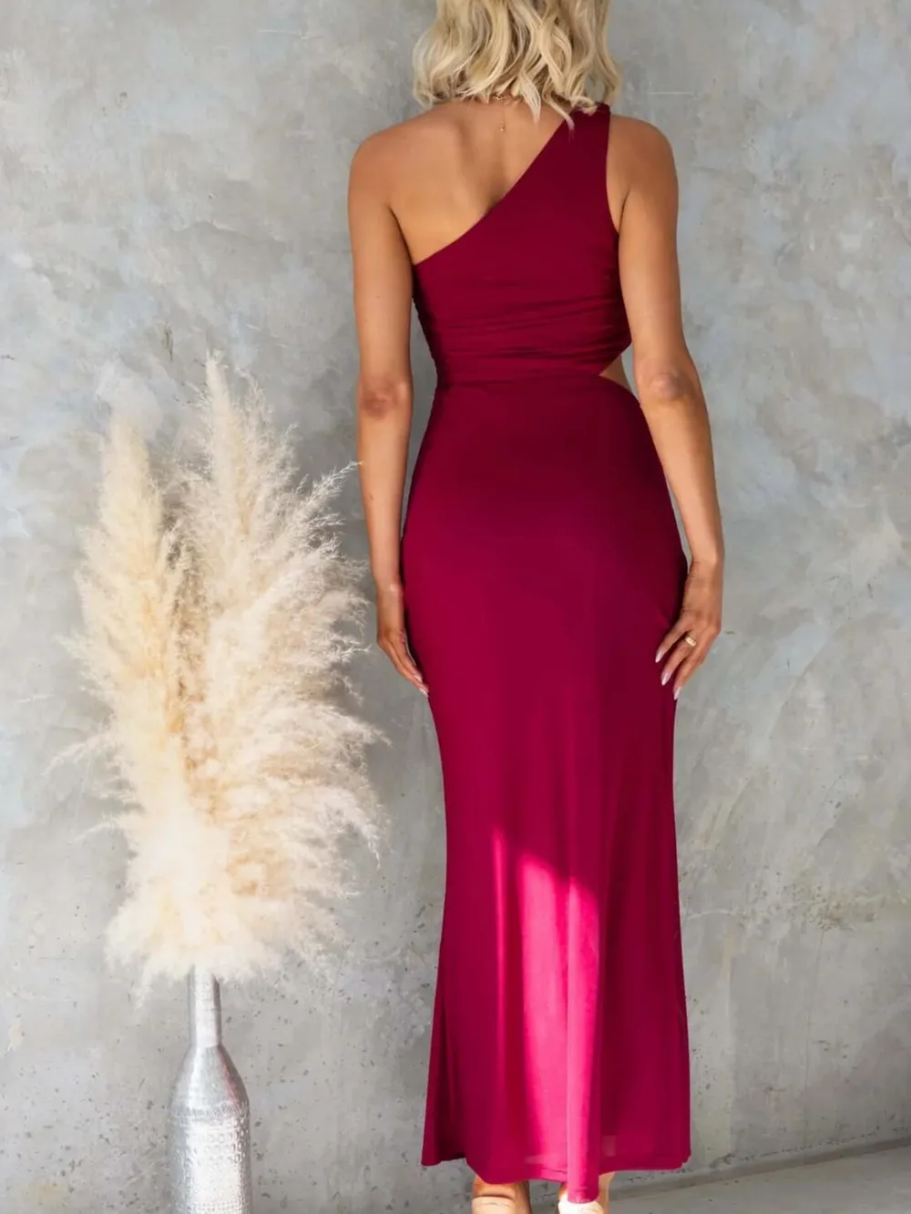 One-Shoulder Cutout Bodycon Maxi Dress, image 12