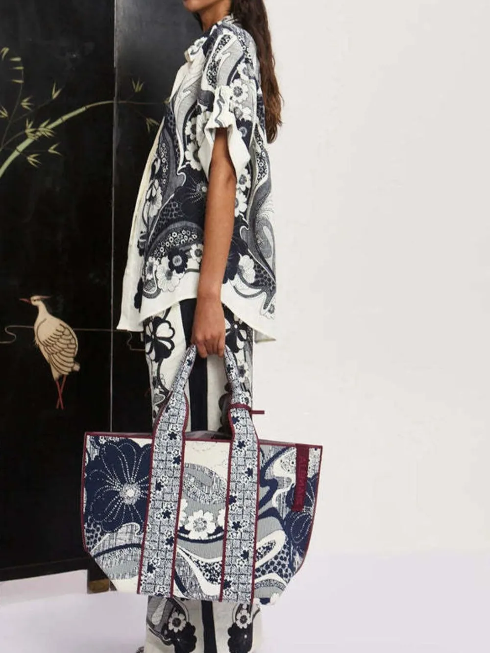 Printed Button Up Shirt and Pants Set, image 4