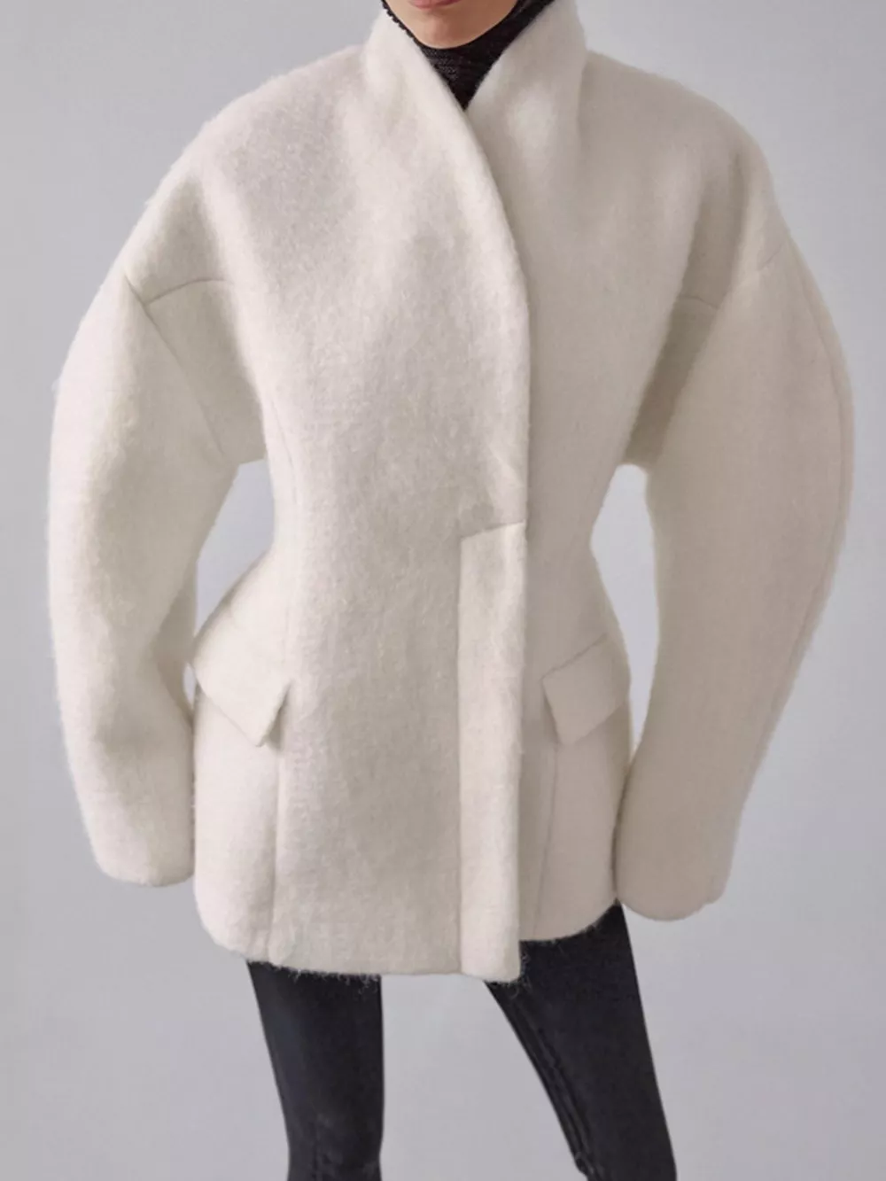 Wool-Blend Leg-of-Mutton Sleeves Outerwear, image 2