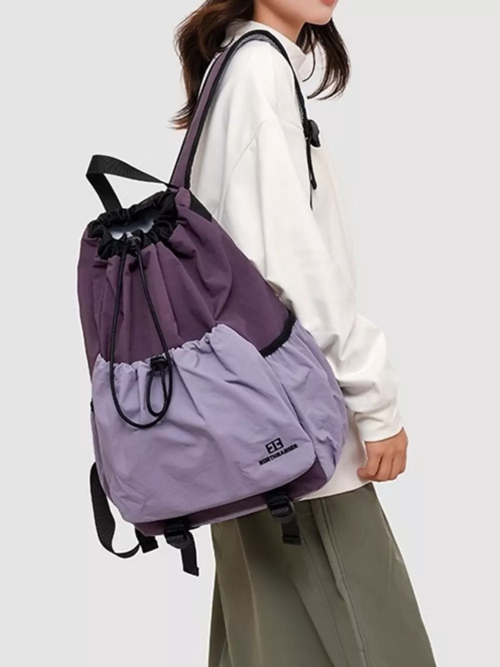 Drawstring Closure Lightweight Backpack Bag, image 2