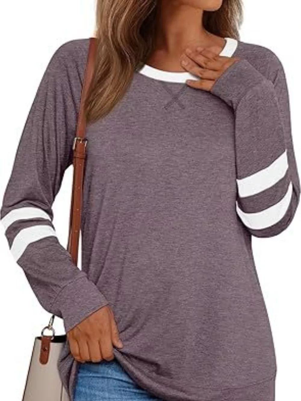 Casual Striped Round Neck T-Shirt, image 8