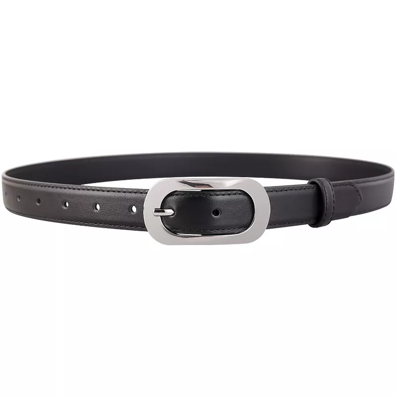 Silver Buckle Leather Belt, image 4