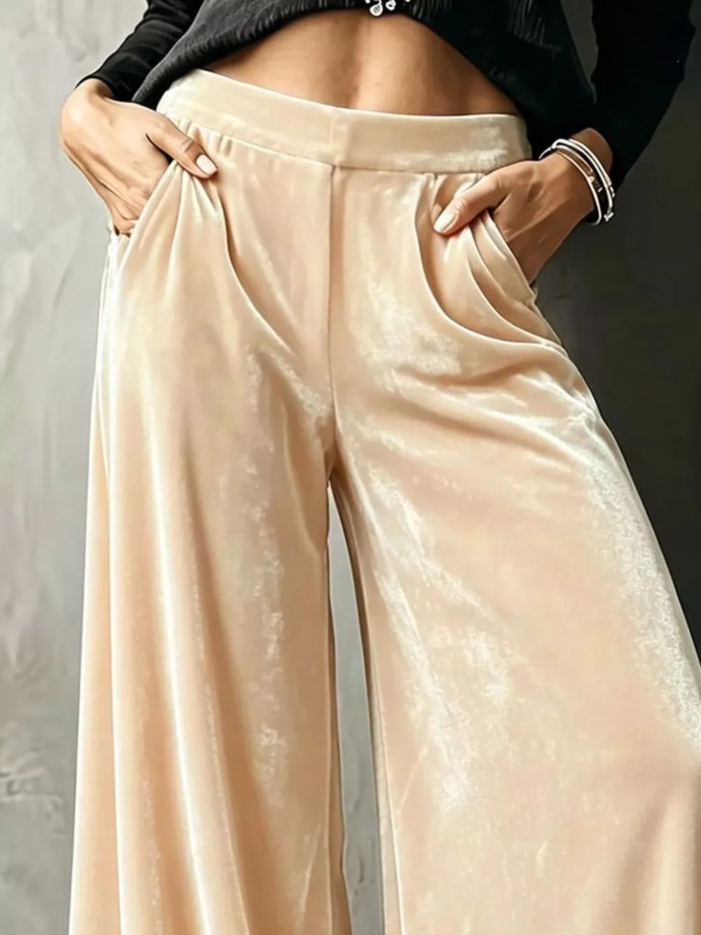 Full Size High-Waisted Wide-Leg Velvet Pants Plus Size, image 15