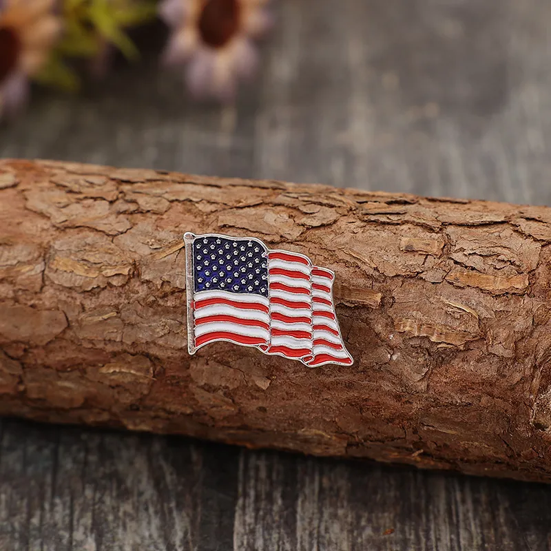 2 Piece Drip Oil US Flag Brooch, image 3