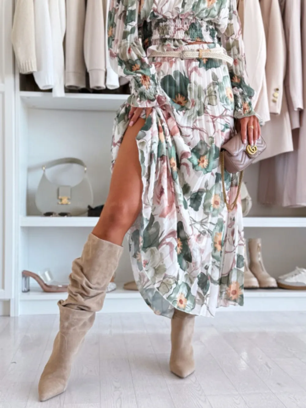 Floral Off-Shoulder Top and Skirt Two-Piece Set, image 3