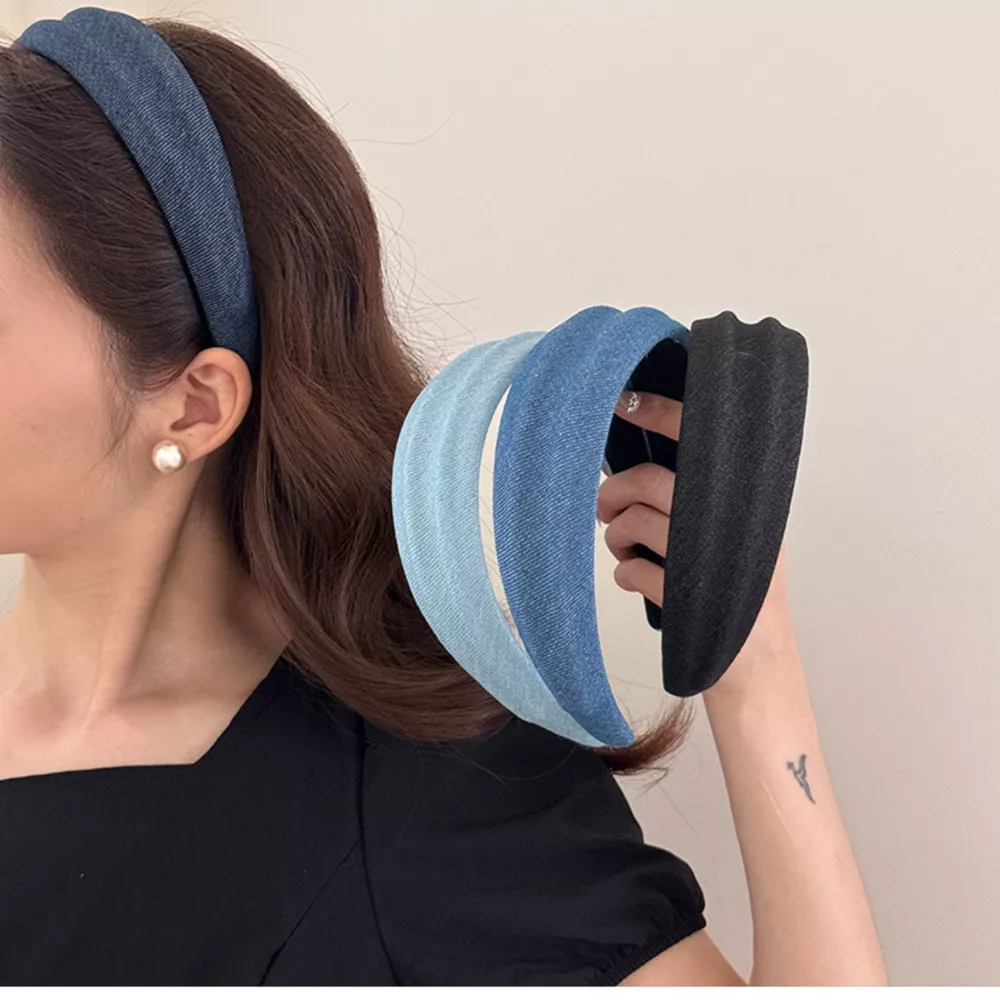 Denim Padded Wide Headband, image 3