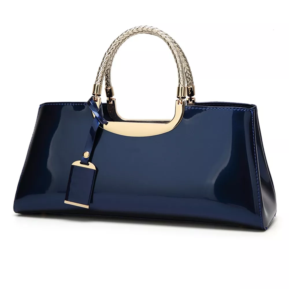 Patent Leather Handbag with Top Handle, image 6