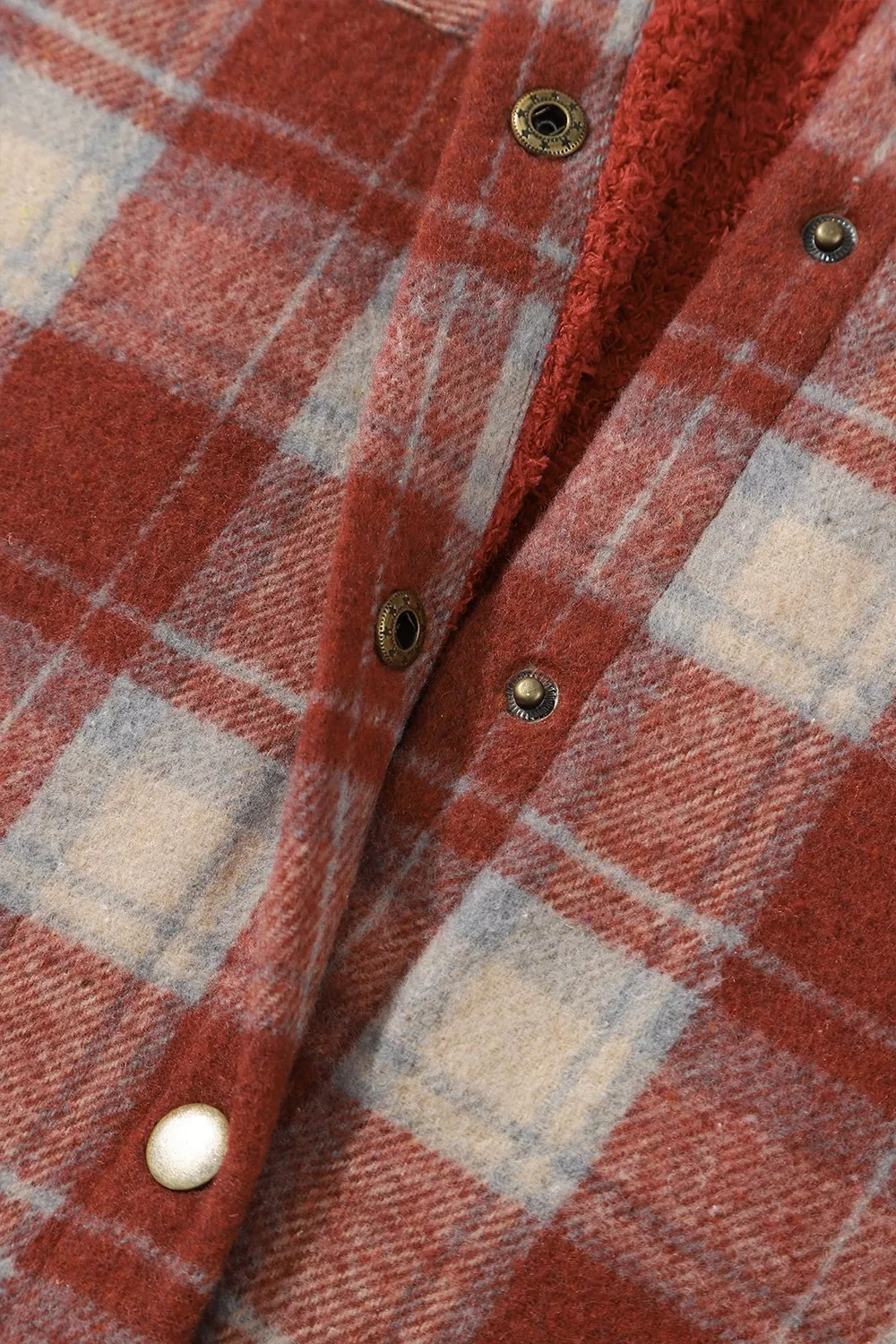 Fleece Lined Plaid Hooded Jacket, image 4