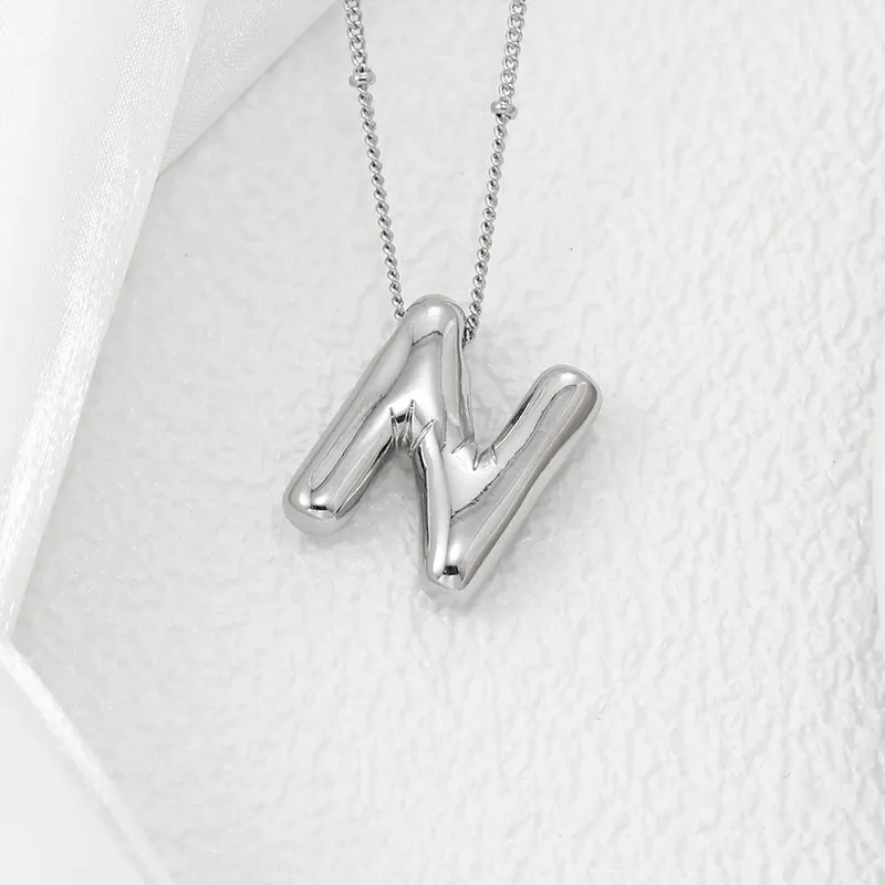 Copper Bubble Letter Pendant Necklace, image 3