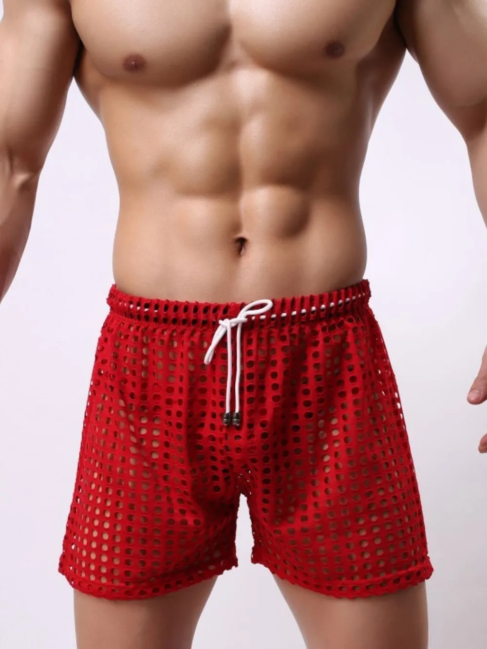 Men's Openwork Drawstring Shorts, image 4