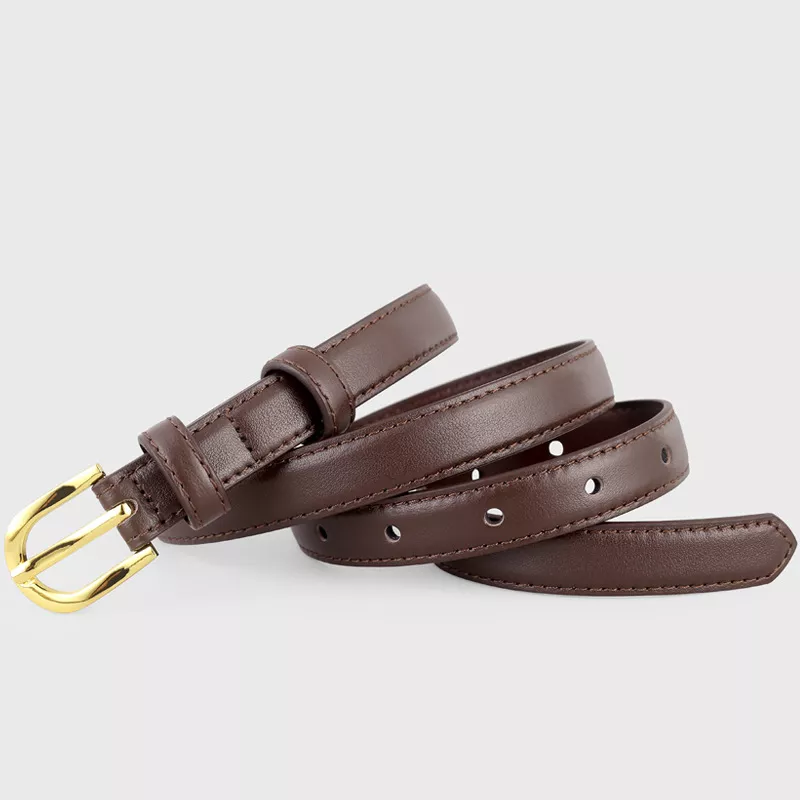Leather Belt with Golden Buckle, image 8