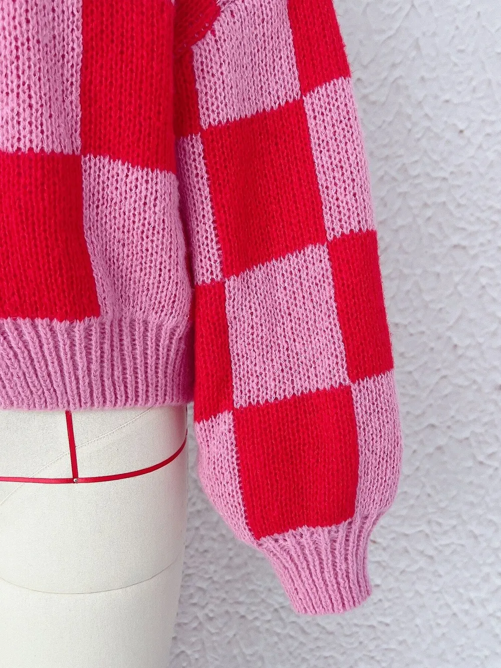 Checkered Open Front Long Sleeve Cardigan, image 8