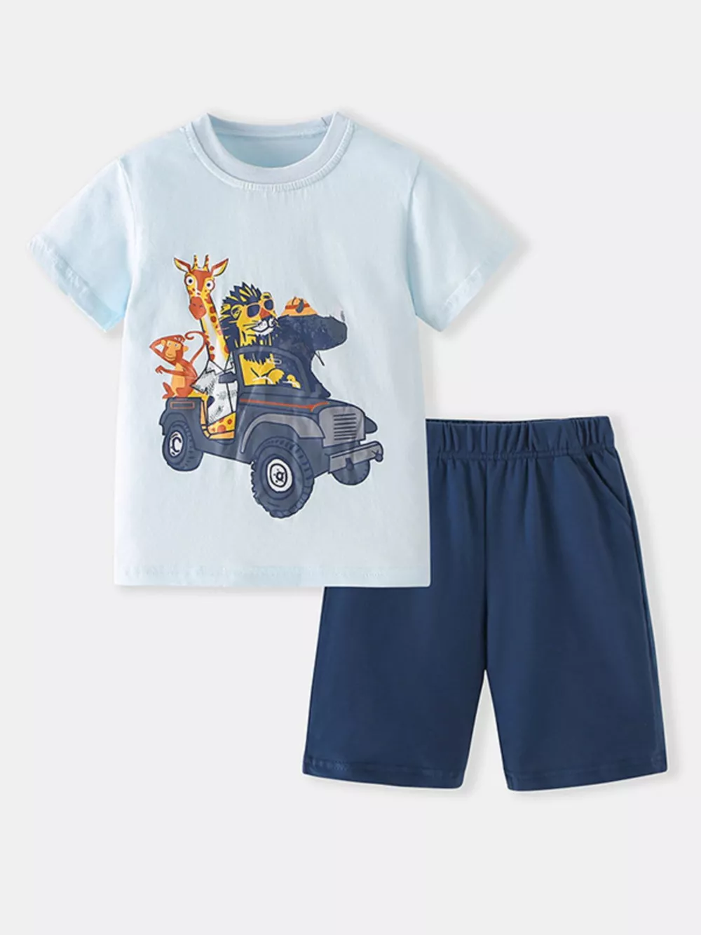 Children's Animal Graphic Tee and Shorts Set