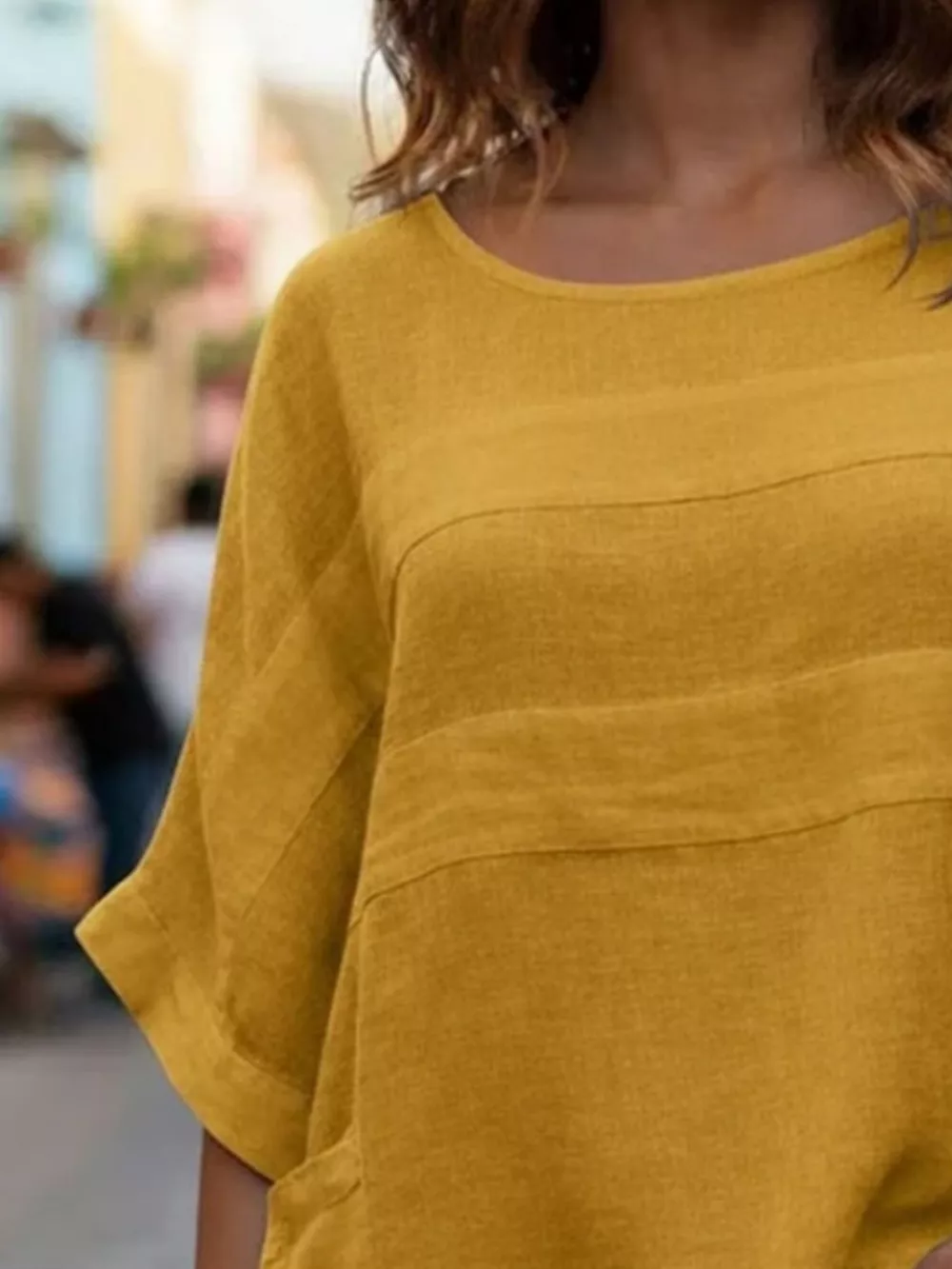 Full Size Casual Loose Round Neck Blouse Plus Size, image 10