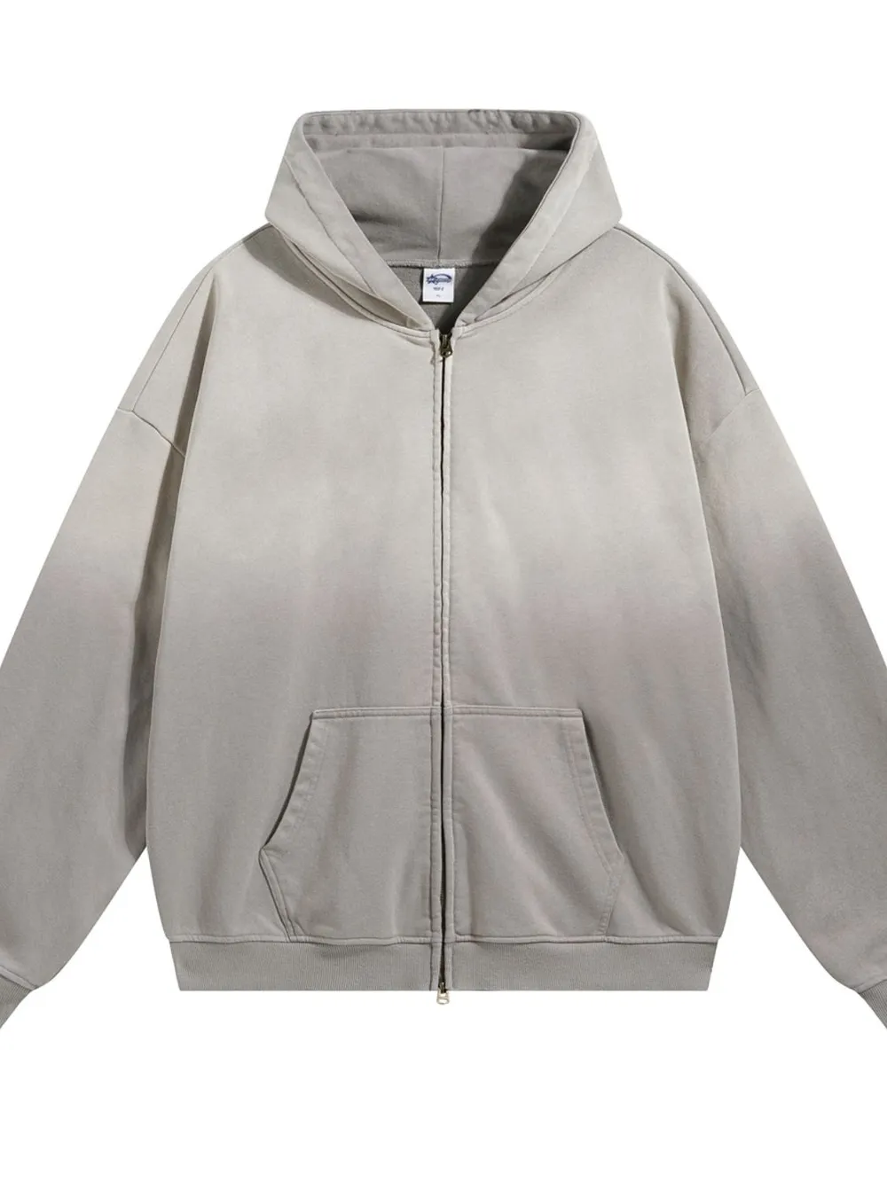 Men's Gradient Zip Up Drop Shoulder Hoodie, image 5