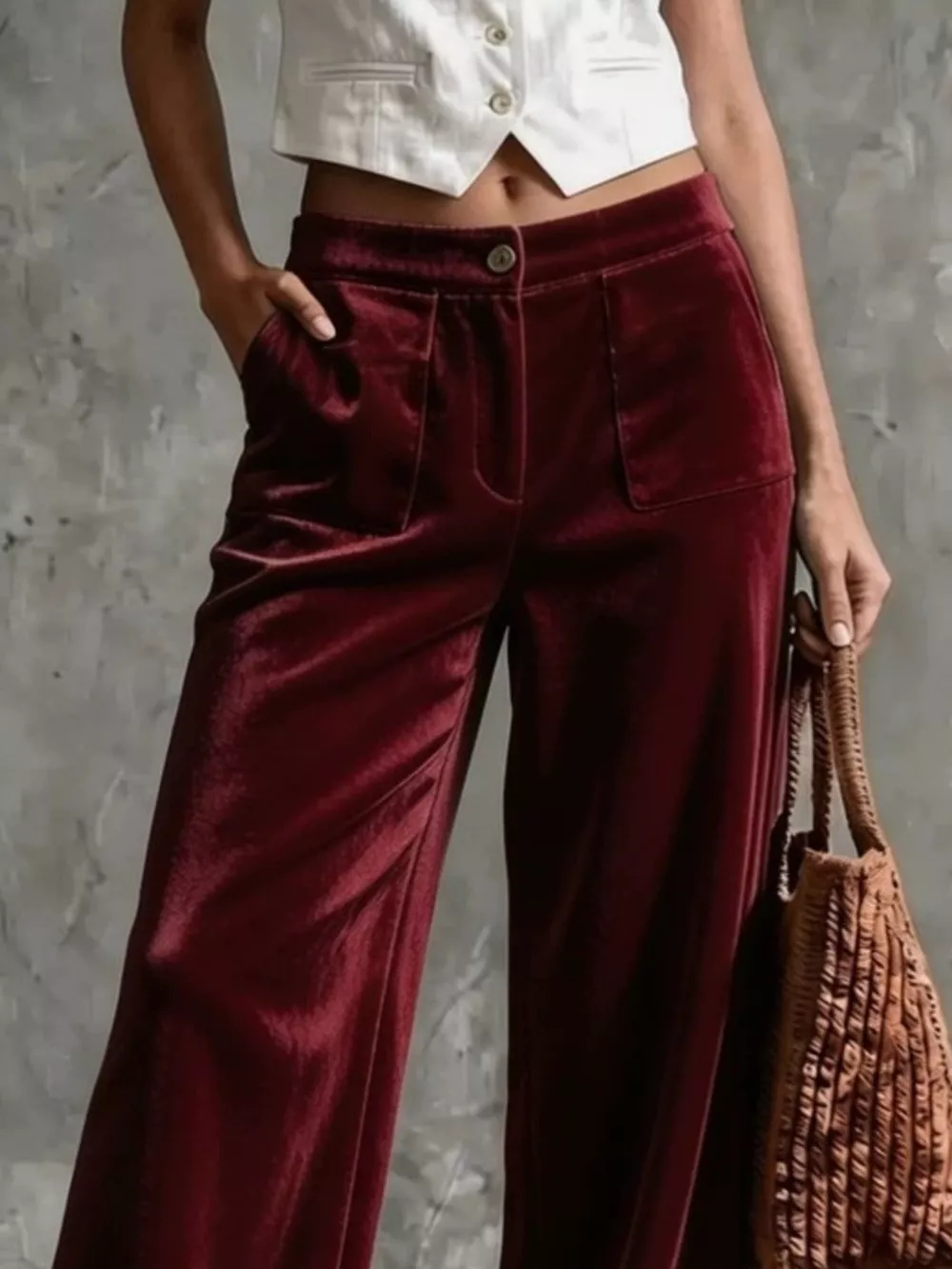 Full Size Velvet Wide-Leg Pants Plus Size, image 9