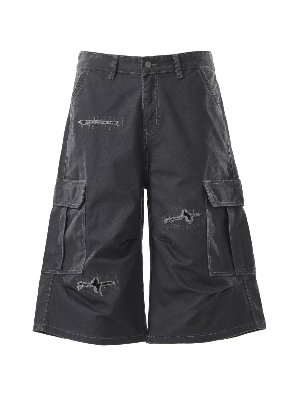 Men's Distressed Cargo Capris, image 4