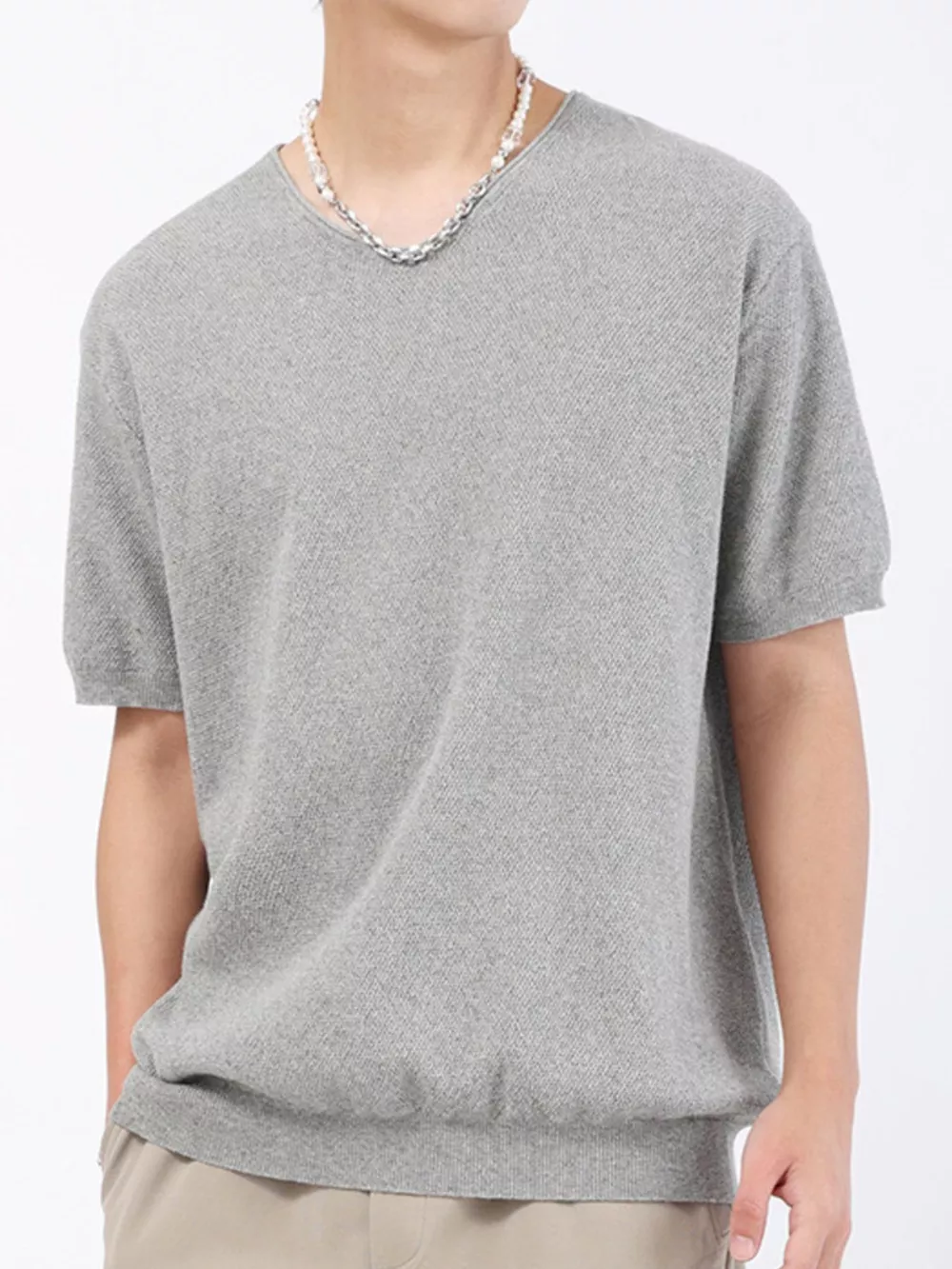 Men's Plus Size Casual Knit Short Sleeve T-Shirt, image 2