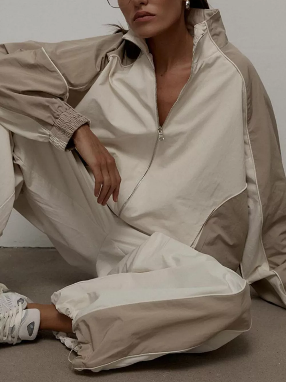 Color Block Zip Up Outerwear and Pants Set, image 6