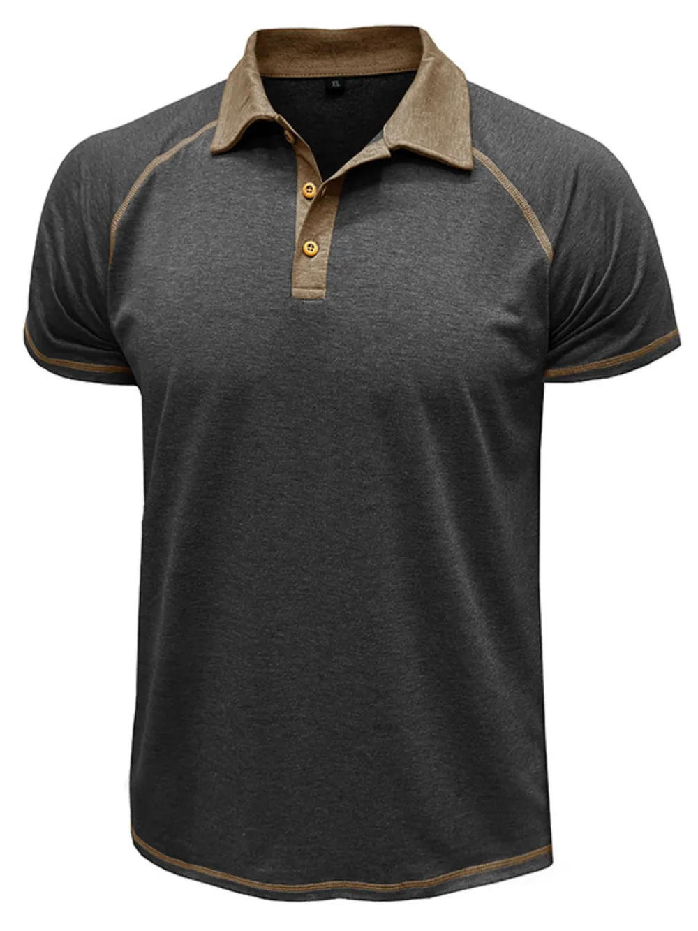 Men's Full Size Contrast Collar Short Sleeve Polo Shirt Plus Size, image 3