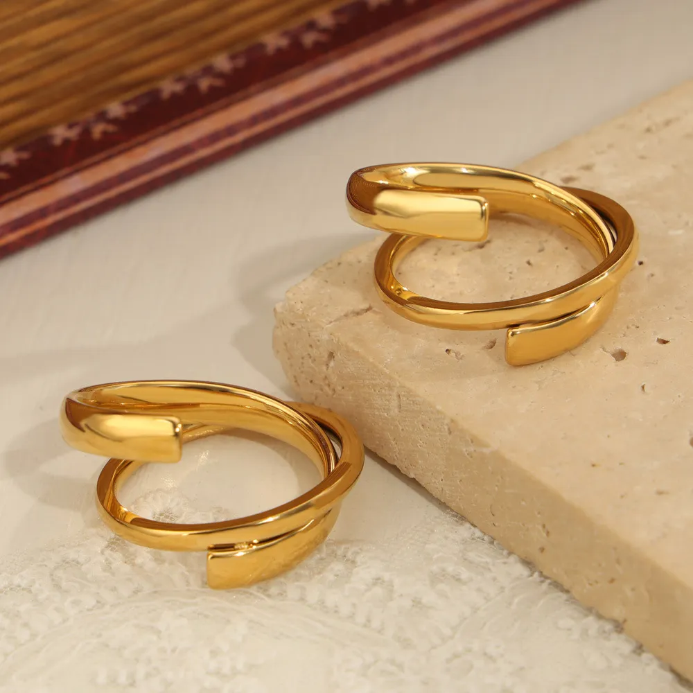 Titanium Steel Layered Wrap Ring, image 5