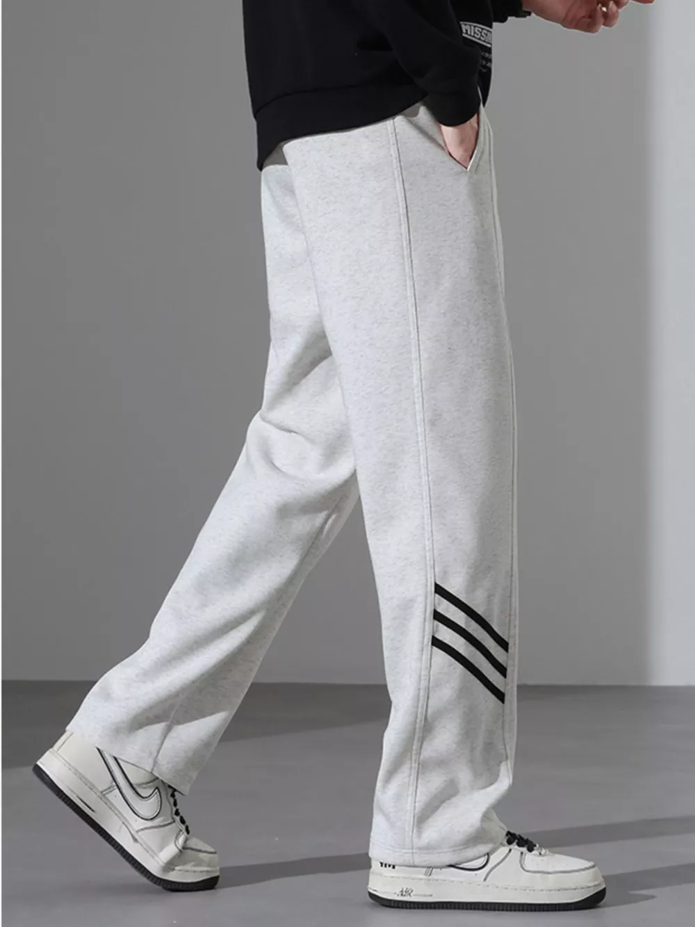 Men's Full Size Casual Loose Fit Sweatpants with Stripes Plus Size, image 3