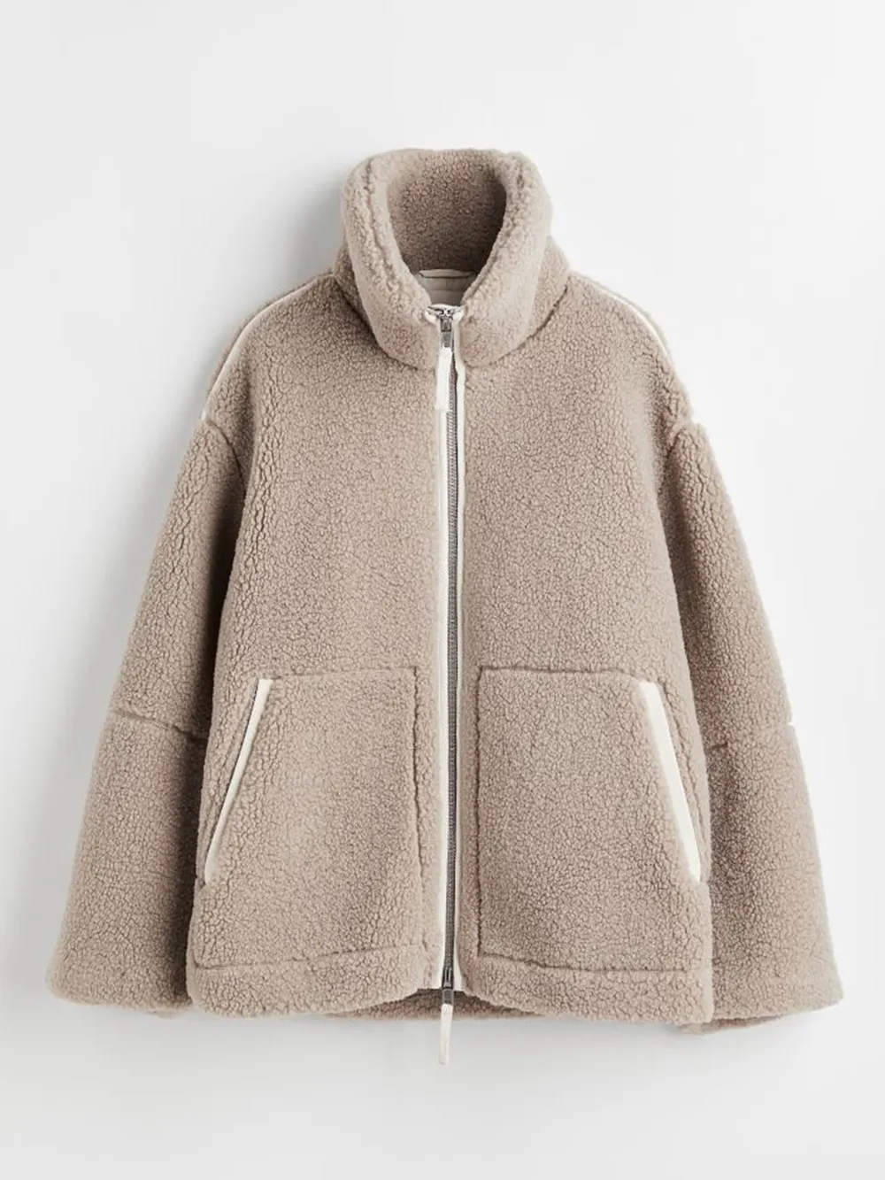 Zip Up Turtleneck Long Sleeve Plush Jacket, image 2