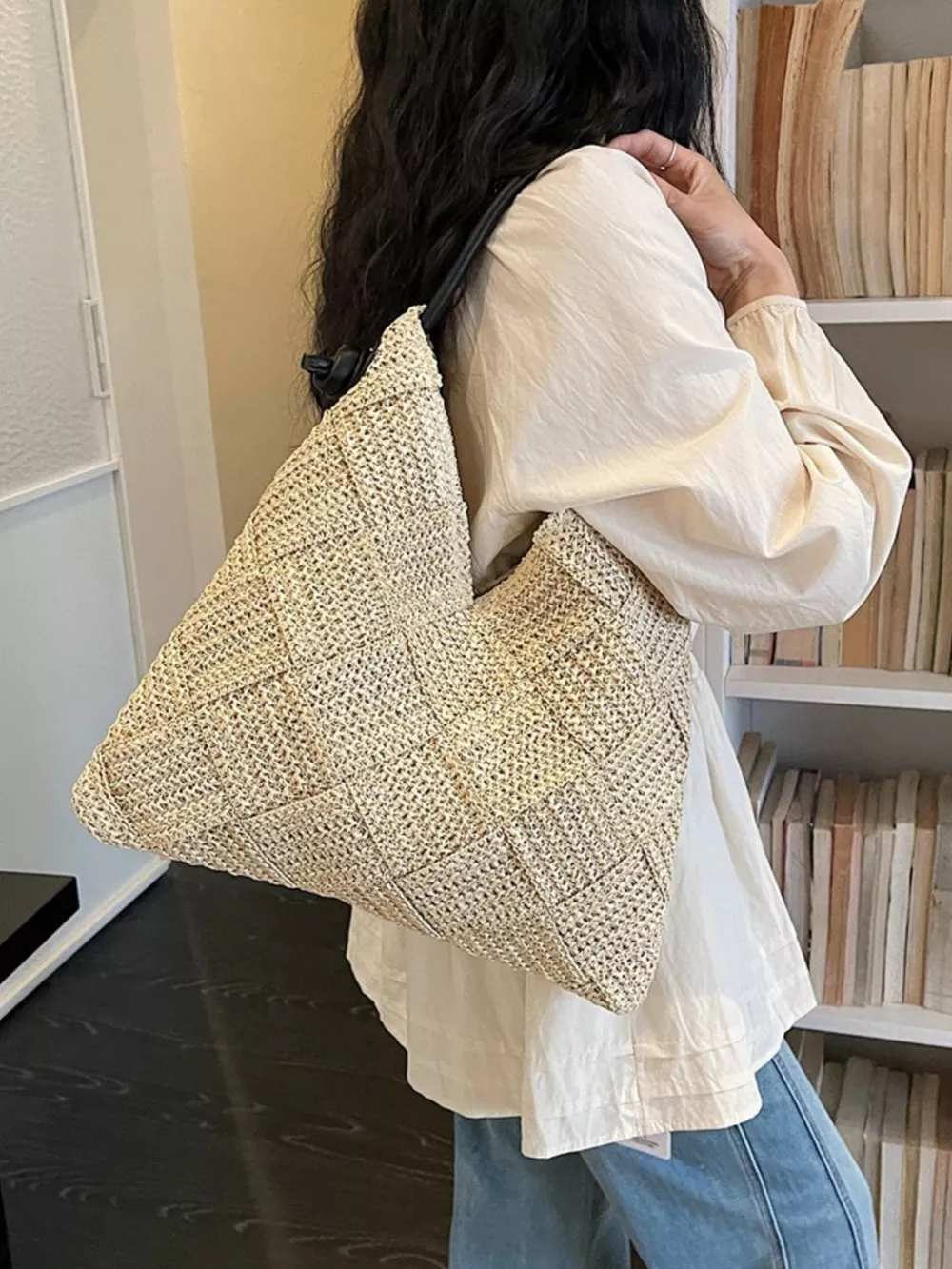 Woven Straw Shoulder Bag, image 3