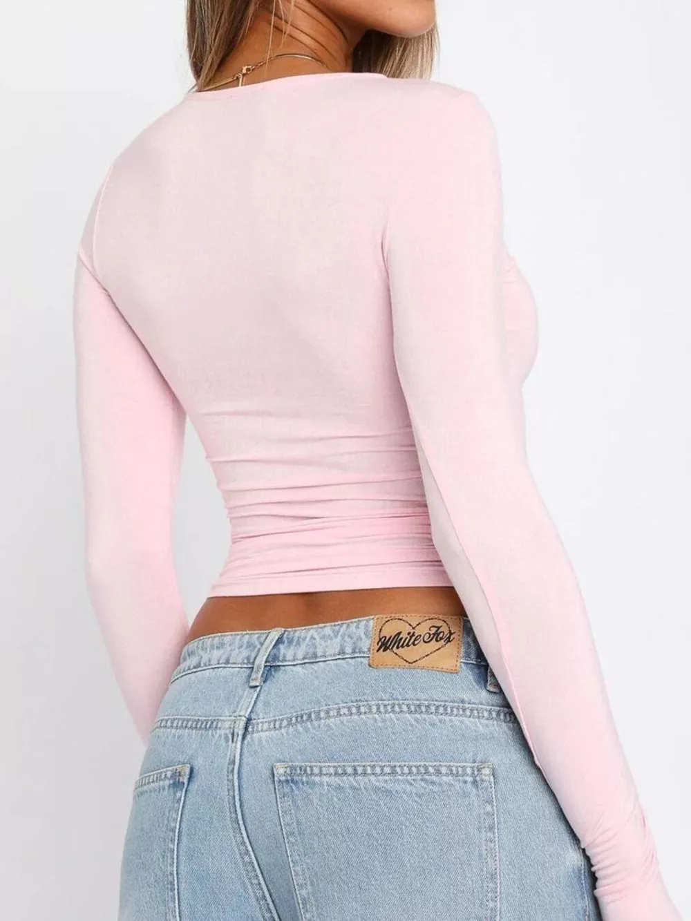 Ruched Long Sleeve T-Shirt, image 3