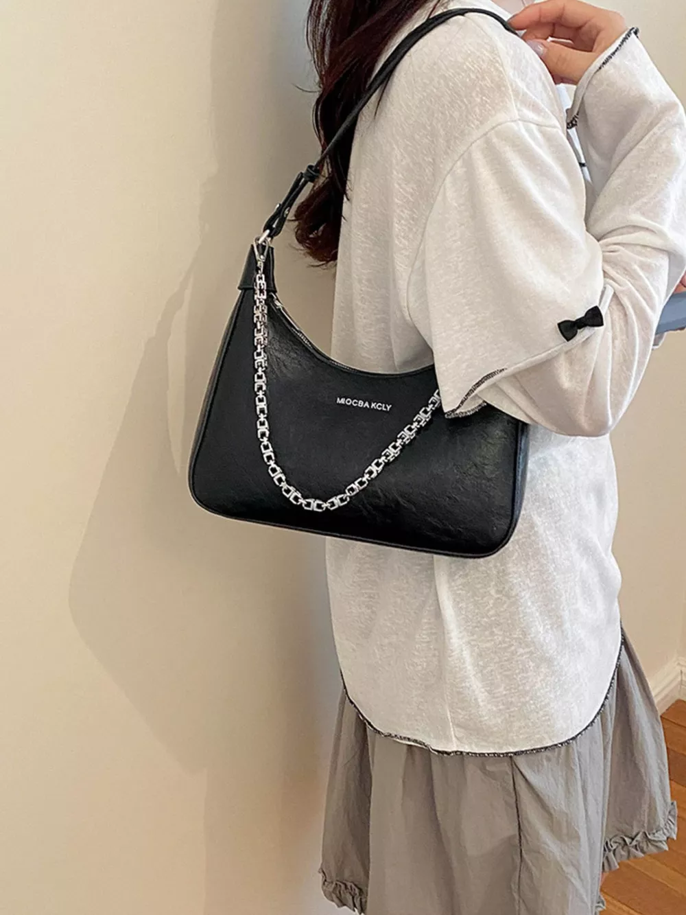 Chain Detail Shoulder Bag, image 7