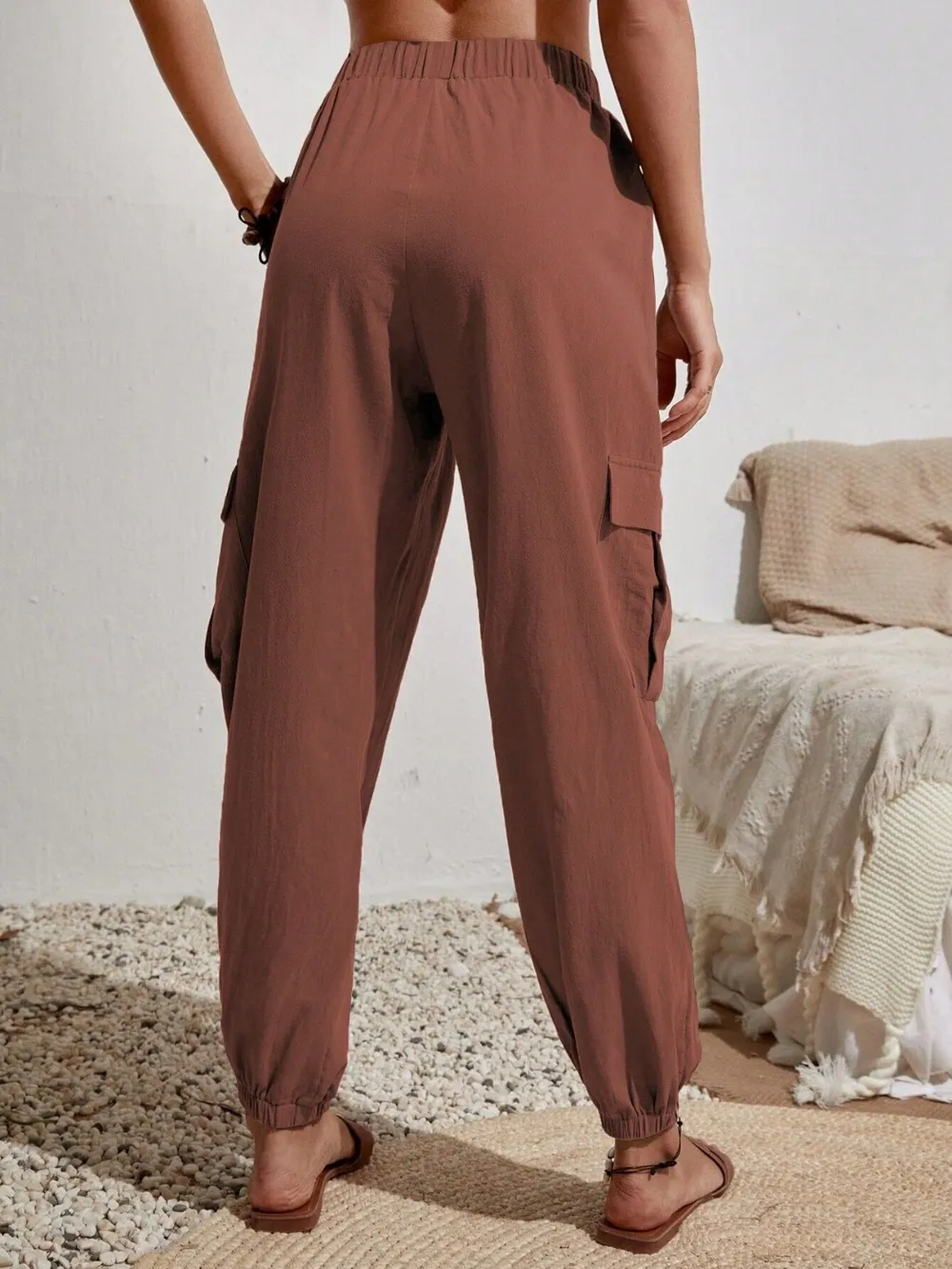 Drawstring Joggers with Cargo Pockets, image 13