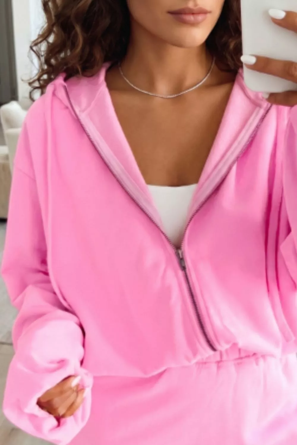 Zip-up One Piece Long Sleeve Hoodie, image 4