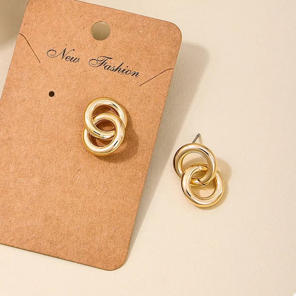 Interlocked Chain Link Stud Earrings, image 5