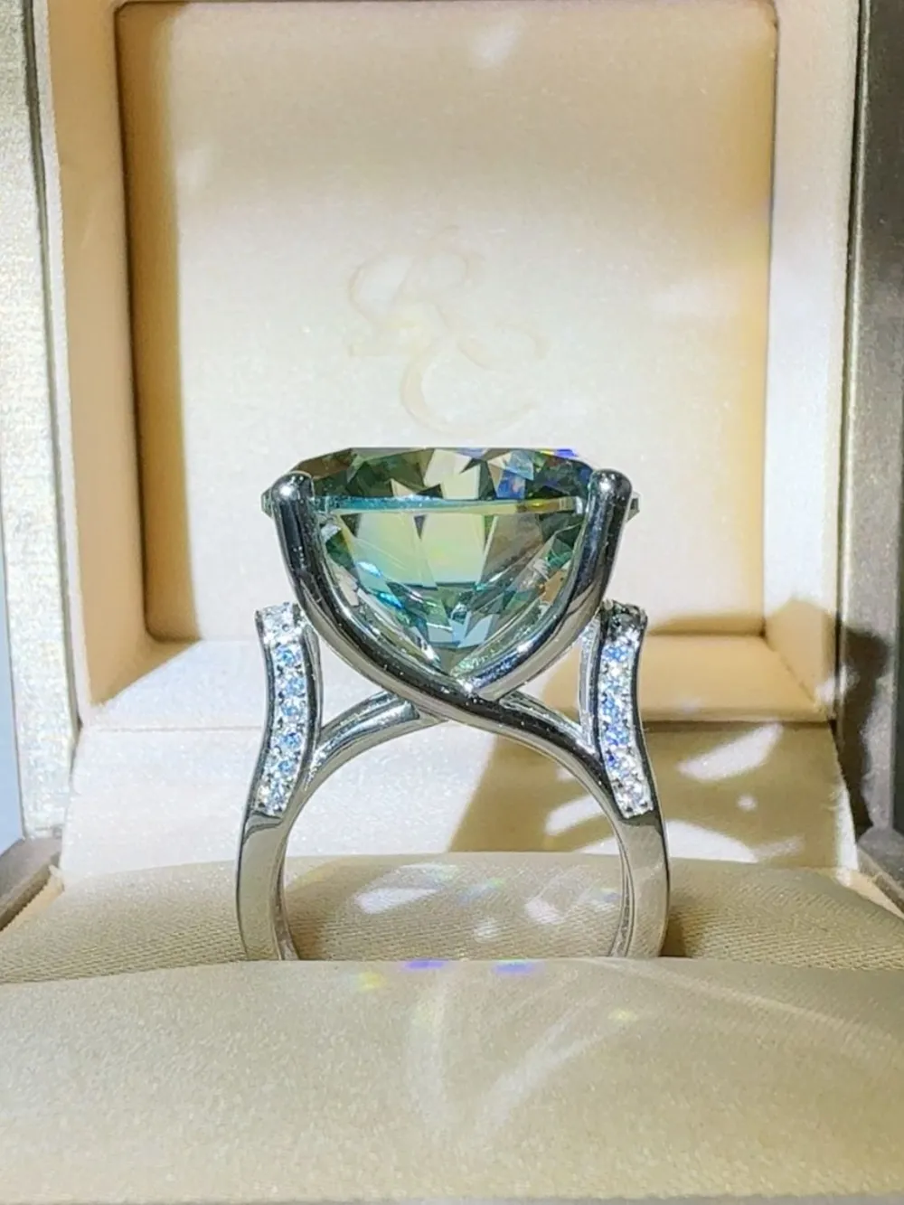 20 Carat Moissanite 925 Sterling Silver Ring, image 5