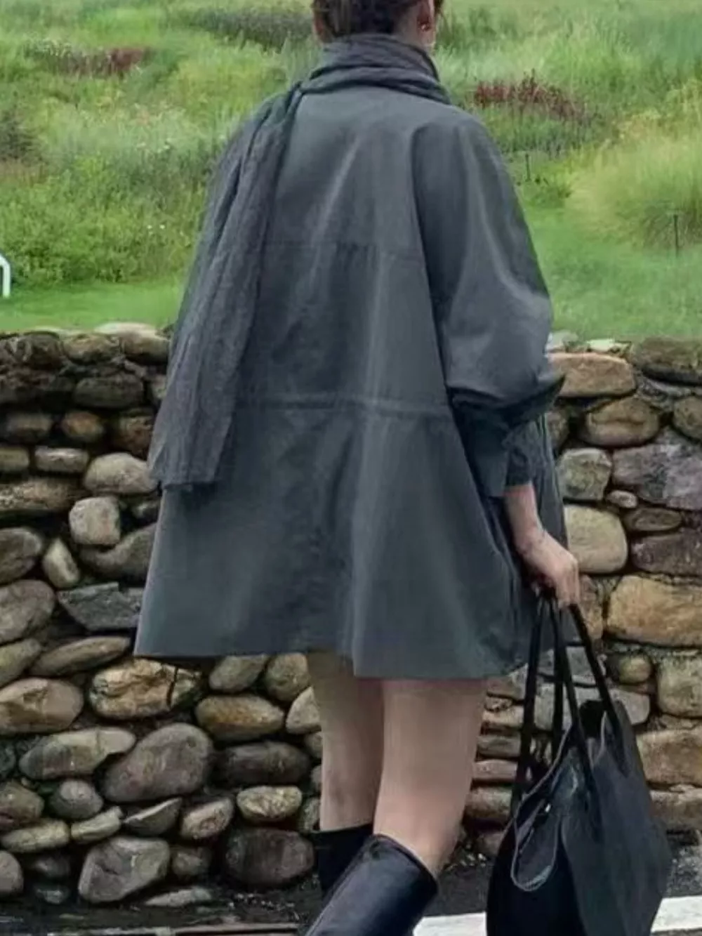 Open Front Long Sleeve Trench Coat, image 4