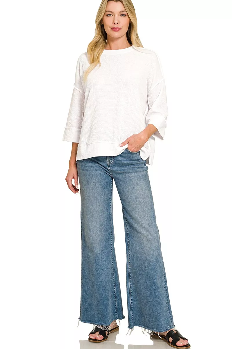 Double Knit 3/4 Sleeve Top, image 3
