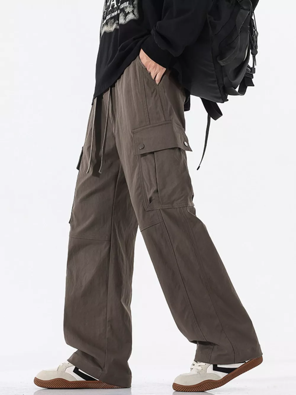 Men's Full Size Loose Fit Cargo Pants Plus Size, image 4