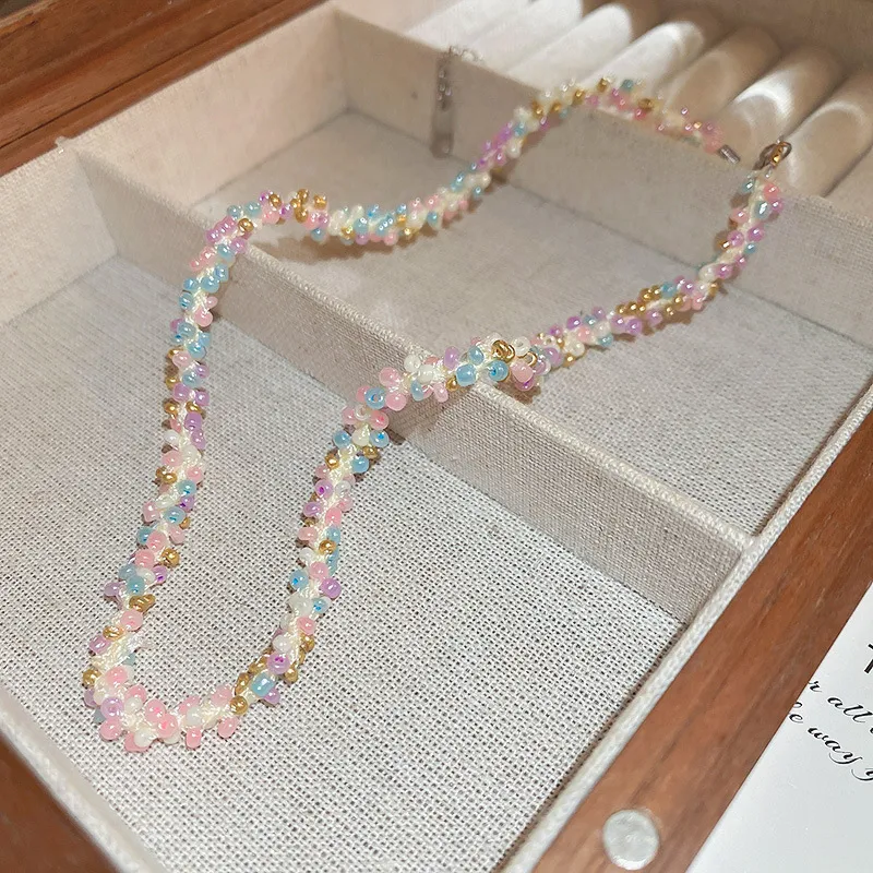 Titanium Steel Rice Bead Necklace, image 6