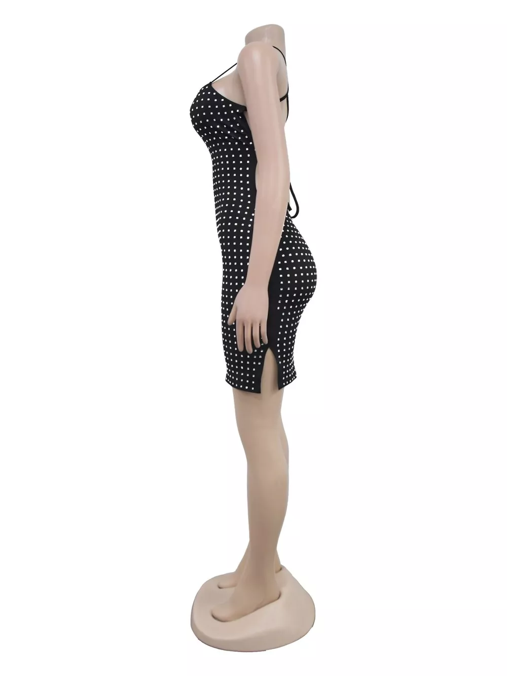 Rhinestone Embellished Bodycon Mini Dress, image 4