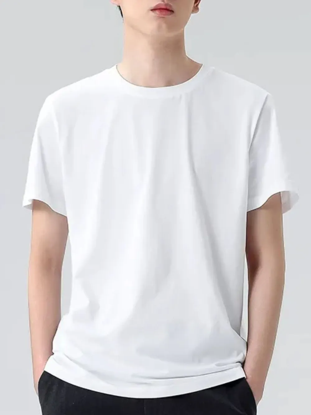 Men's Plus Size Round Neck Short Sleeve T-Shirt, image 2