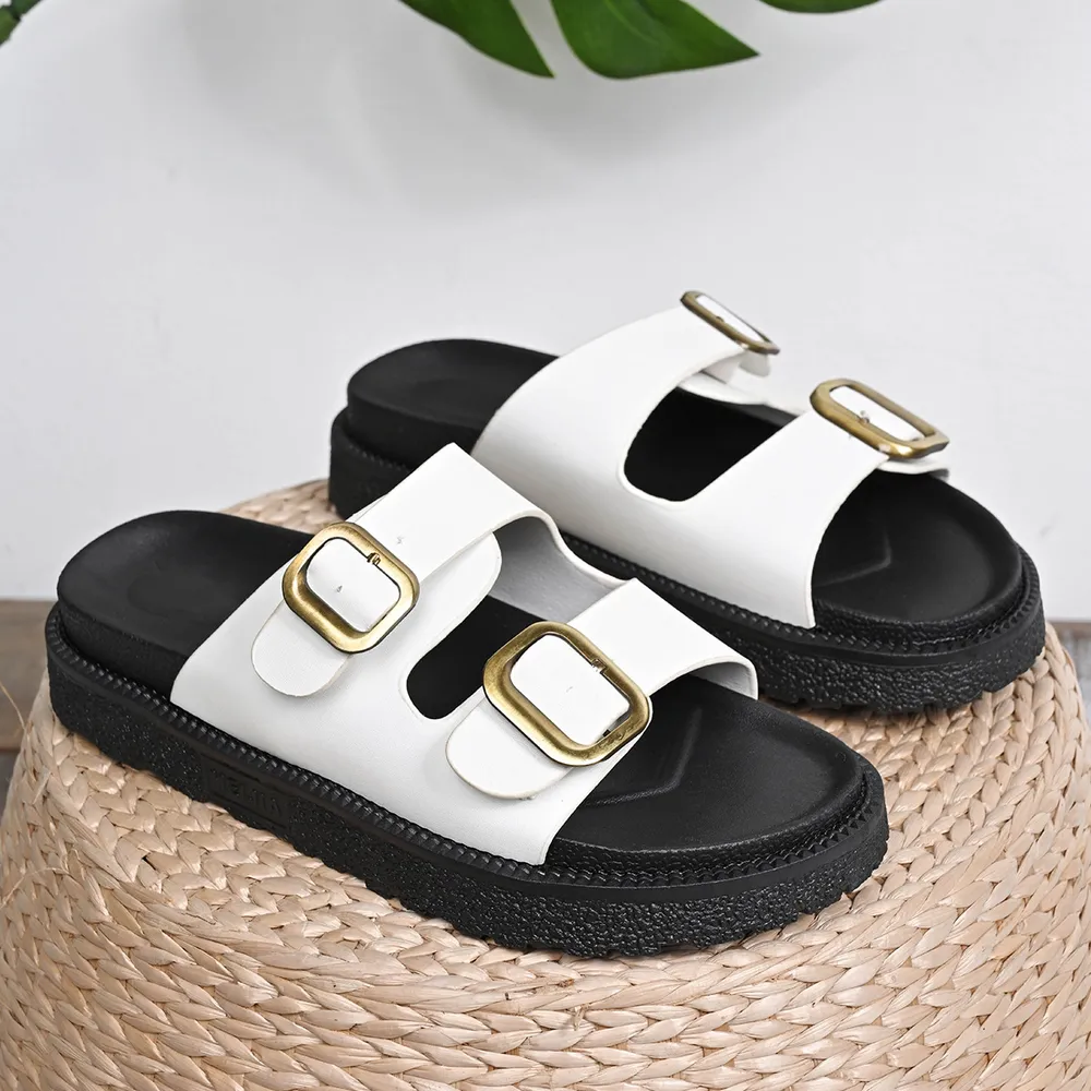 Double Buckle Slide Sandals, image 6