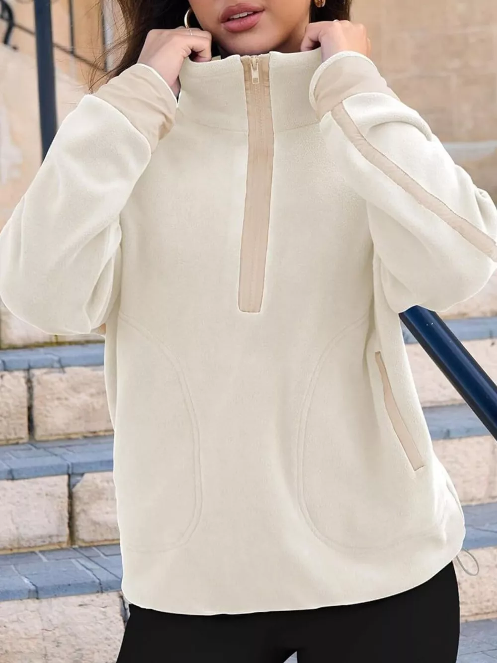 Half Zip Dropped Shoulder Sweatshirt, image 19